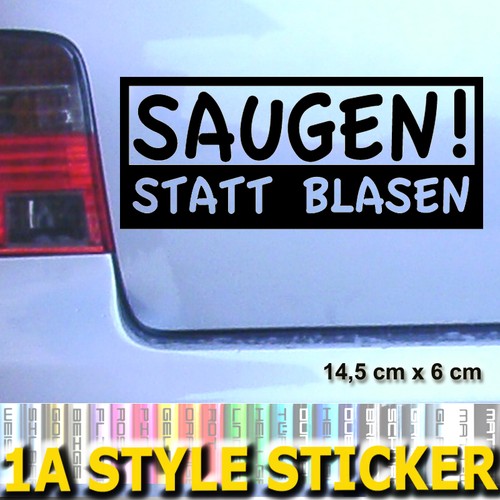 Saugen statt blasen - blasen, aufkleber