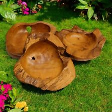 Wurzelholz Schale Teak Massivholz 20 - 60cm Dekoschale rund Holz Massiv rustikal