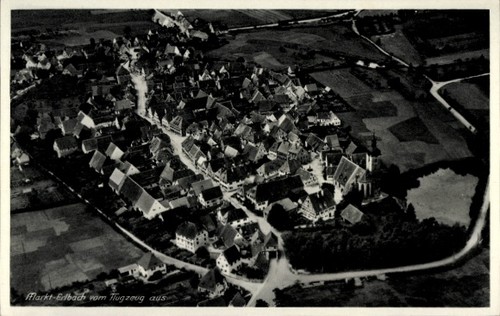 Markt erlbach in - ak,