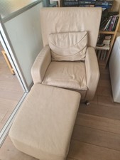 Ledersessel mit passendem Hocker  - zur Abholung