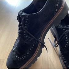 Gabor elegante Designer Budapester Stil Schuhe Leder Gr.40 Schwarz Top Zustand