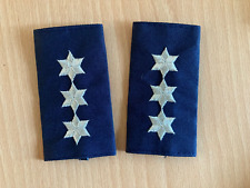 Schulterschlaufen/Dienstgradabzeichen Polizei/DRK mit 3 Sternen silber auf blau