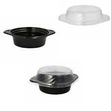 Mehrweg Suppenschalen Suppenterrinen mit Anfasser 500ml schwarz Deckel Auswahl