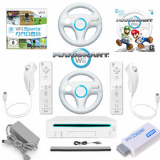 Nintendo Wii Konsole weiß ORIGINAL Remote - Mario Kart Wii Sports HDMI Adapter