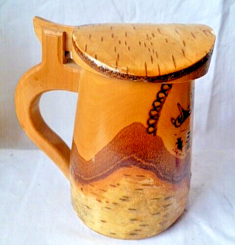 Krug bierkrug holz l - holz, 0,5