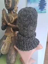 Balaclava Schlupfmütze Schafswolle Kratzig  Antrazid /grau meliert 