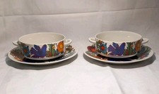 2 Villeroy Boch Acapulco Suppentassen Untertasse blauer Stempel 