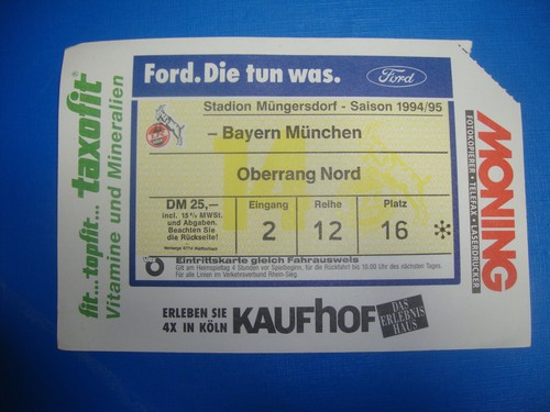 Ticket fc köln - 94/95,