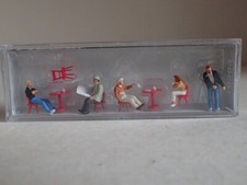 Preiser Gäste im Straßencafe sitzen Stuhl Tisch Zubehör 10369 H0 1:87 OVP 5 Fig
