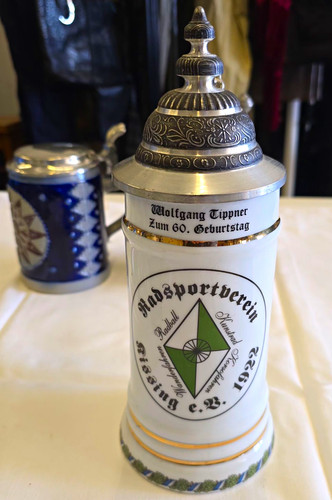 Keramik bierkrug weiß mit - keramik,