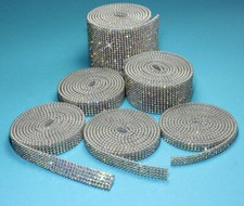 Hotfix CRYSTAL AB Mesh Strassband SS6 Borte 7mm 3 Reihen zum aufbügeln Chaton