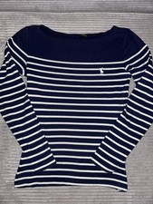 Polo Ralph Lauren Langsam Shirt Blau Weiß Gr. M