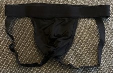 Jock Größe S Schwarz Suspensorium Sport Sexy Gay Stripper Schwul Neuware C8