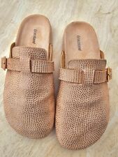 Graceland Clogs Pantoletten beige lachs  Gr. 38 glitzer Steinchen neu ungetragen