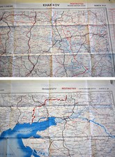 Fliegerkarte Silk Map von Kharkov (Ukraine) und Rostov (Russland) 1:1.000.000  