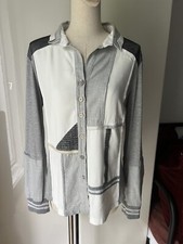 Damen Bluse Weiß/Grau ELISA