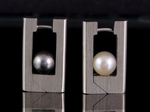 Designer ohrstecker mit - designer, akoya