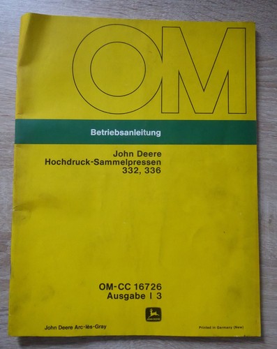 John deere hochdruckpresse 332 - deere,