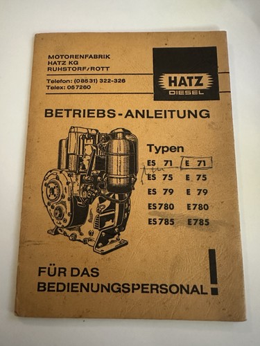Hatz betriebsanleitung inkl - hatz,