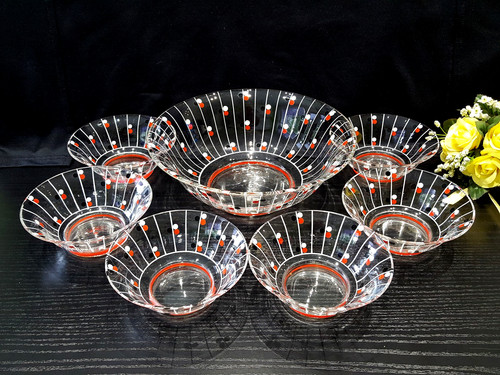 Schüsselset glas handbemalt - schüsselset,