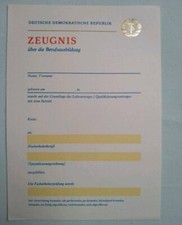 DDR original  Zeugnis Berufsausbildung A5