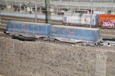 Märklin/Trix H0 Doppel-Containertragwagen Transfesa patiniert, gealtert