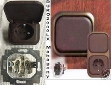 Busch Jäger 2000 LX Bronze mahagony Steckdose Schuko Steckkontakt Klappdeckel 