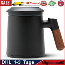 Teetasse mit Deckel und Sieb Holzgriff Teebecher mit Teesieb und Deckel für Tee