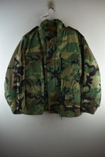 Green Cold Weather Field Woodland Camo Military Army Jacket size M Short M-65