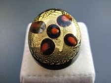 % _ Antica Murrina - Ring - Muranoglas -  Gold/Schwarz - Größe 57  #401 _ %