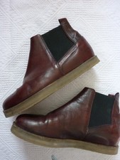 PROGHETTO Stiefeletten Chelsea Gr. 40 Glattleder Bordeaurot mit Kreppsohle