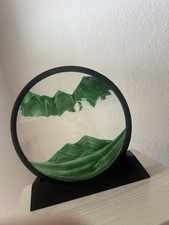 3D Bewegen Sand Kunst Bild Rund Glas Sandscape Sanduhr Büro / Heim Dekor 2