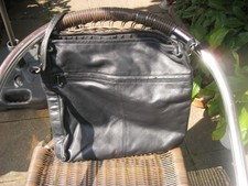 Damen Umhängetasche, Schultertasche, Schwarz, Leder