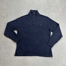 POLO RALPH LAUREN Herren Pullover Gr M Sweater Jumper Cardigan Logo 5009 Blau