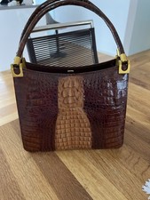 Vintage Echt-Krokodilleder Handtasche – italienische Manufaktur, Einzelstück !