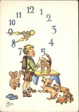 Teddy Teddybaer Teddy-bear  Bayern Teddy Hund Katze Uhr