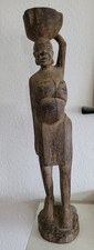 Antike Holzfigur - Frau mit Kind 