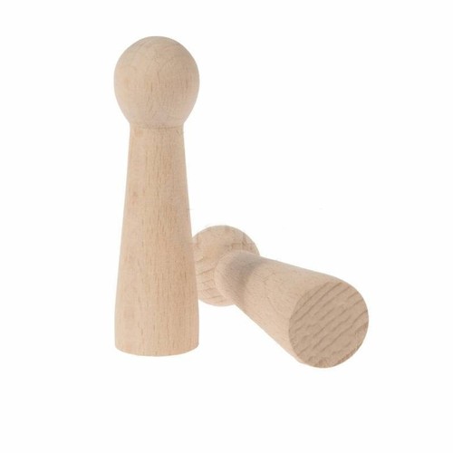 Wooden peg doll lady - wooden, –