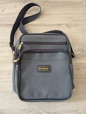 Herren Damen Umhängetasche Marke Airline Grau Grün Sehr Guter Zustand