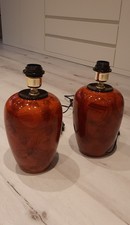 2 Lampenfüsse Lampenfuß Edel Keramik Braun Schwarz Gold Sehr Guter Zustand