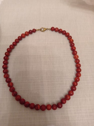 Rote perlenkette mm - rote, 8