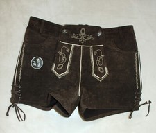 NEU DAMEN WALDSCHÜTZ  LEDER HOSE GR 38 W29 TRACHTEN TIROL LEDERHOSE KURZ