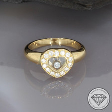 Wert 3800 € CHOPARD Brillant Ring Herz (ca. 0,25 carat) 750 18 Karat Gelb Gol...