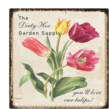 CREATCABIN Blechschild Metall Vintage-Blumen Aufhängen Wandkunst Dekoration