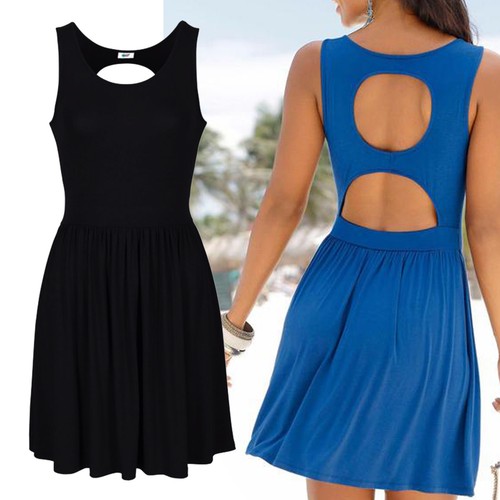 Wow schwarz mini sommerkleid - schwarz,