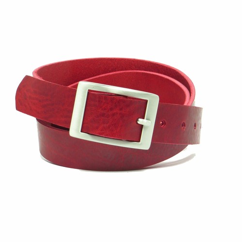 Ledergürtel breit rot - cm,