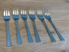 WMF Cromargan Edelstahl Lindau 6 Kuchengabel Dessert Gabel 15,8 cm