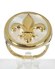 Schmuck Ring Fleur de lis Gelbgold 585 Perlmutt RW18 Ä6031