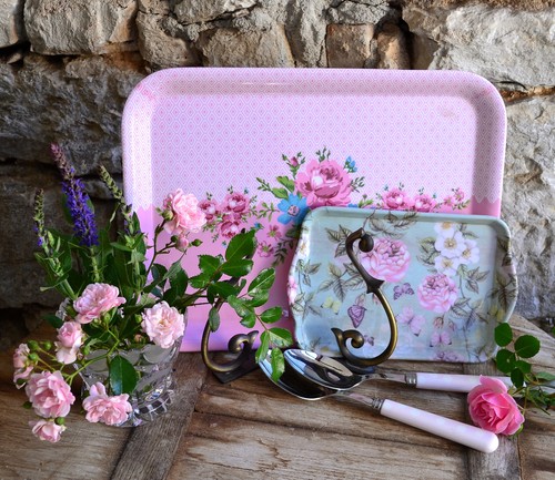 Tablett set rosen melamin - rosen, 2