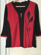 Blusenweste Schwarz Rot Gr. 42/44 Tunika